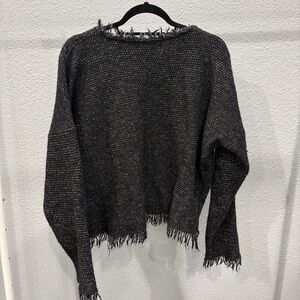 Like New - Isabel Marant Douglas Fray Charcoal Wool & Linen Sweater sz L / EU 42